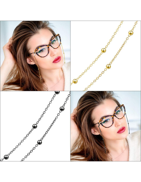 Cadena de Gafas Frienda 6 Piezas con Perlas para Mujeres Cadena de Gafas Frienda 6 Piezas con Perlas para Mujeres