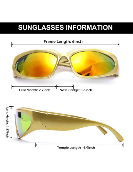 Gafas de Sol Envolventes GUVIVI Doradas UV 100% Gafas de Sol Envolventes GUVIVI Doradas UV 100%