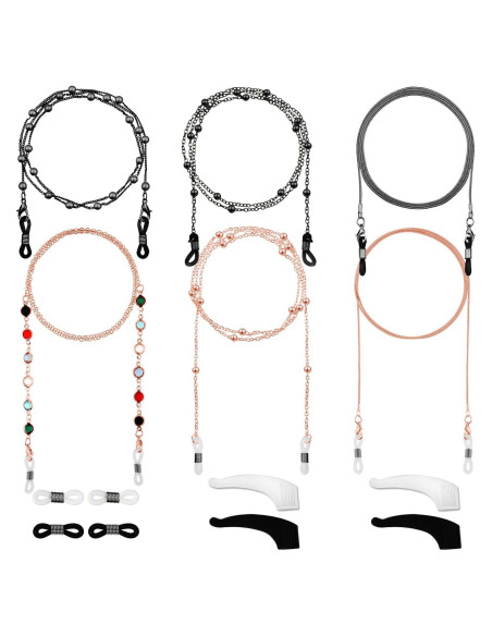 Cadena de Gafas Frienda 6 Piezas con Perlas para Mujeres Cadena de Gafas Frienda 6 Piezas con Perlas para Mujeres