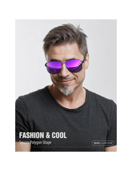 Gafas de sol LUENX Aviador Polarizadas UV400 61mm Hombres Gafas de sol LUENX Aviador Polarizadas UV400 61mm Hombres