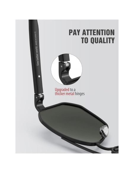 Gafas de sol LUENX Aviador Polarizadas UV400 61mm Hombres Gafas de sol LUENX Aviador Polarizadas UV400 61mm Hombres