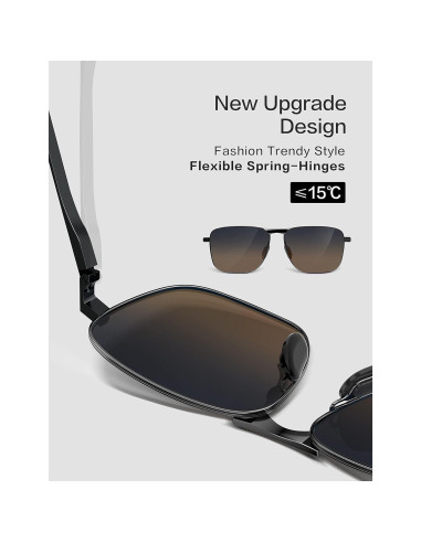 Gafas de sol aviador LUENX polarizadas UV400 retro