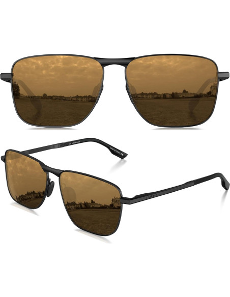 Gafas de sol aviador LUENX polarizadas UV400 retro Gafas de sol aviador LUENX polarizadas UV400 retro
