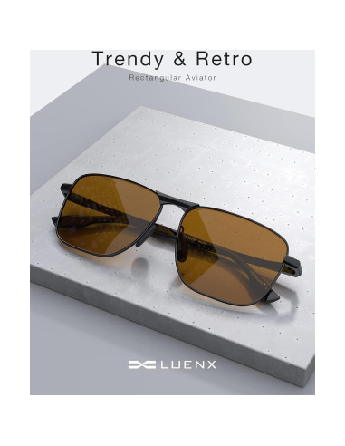 Gafas de sol aviador LUENX polarizadas UV400 retro