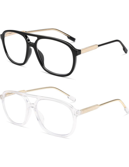 Gafas de Lectura AMOMOMA Retro con Luz Azul 1.5x Cuadradas Gafas de Lectura AMOMOMA Retro con Luz Azul 1.5x Cuadradas