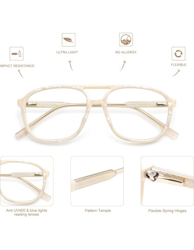 Gafas de Lectura AMOMOMA Retro con Luz Azul 2.0 Unisex