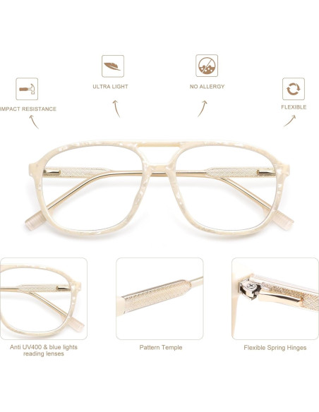 Gafas de Lectura AMOMOMA Retro con Luz Azul 2.0 Unisex Gafas de Lectura AMOMOMA Retro con Luz Azul 2.0 Unisex
