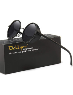 Gafas de sol redondas steampunk Dollger UV400 metal 2