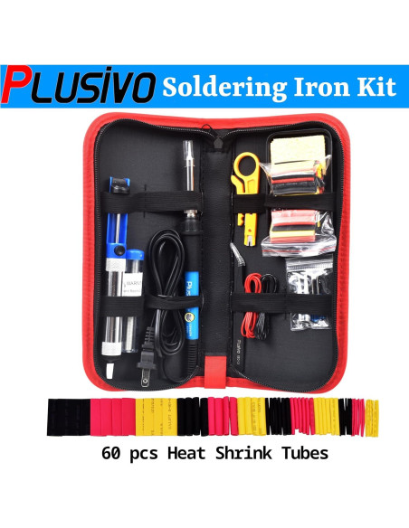 Kit de Soldador Plusivo 60W con Temperatura Ajustable 14 en 1 Kit de Soldador Plusivo 60W con Temperatura Ajustable 14 en 1