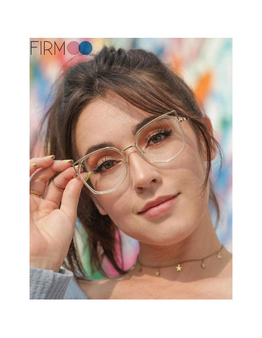 Gafas de lectura Firmoo ojo de gato doradas +2.0 para mujeres