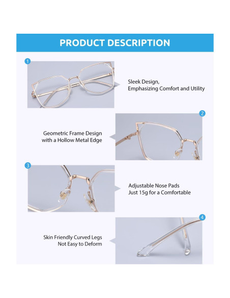 Gafas de lectura Firmoo ojo de gato doradas +2.0 para mujeres Gafas de lectura Firmoo ojo de gato doradas +2.0 para mujeres