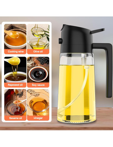 Dispensador de Aceite 2 en 1 Genérico 470ml Spray y Vertido