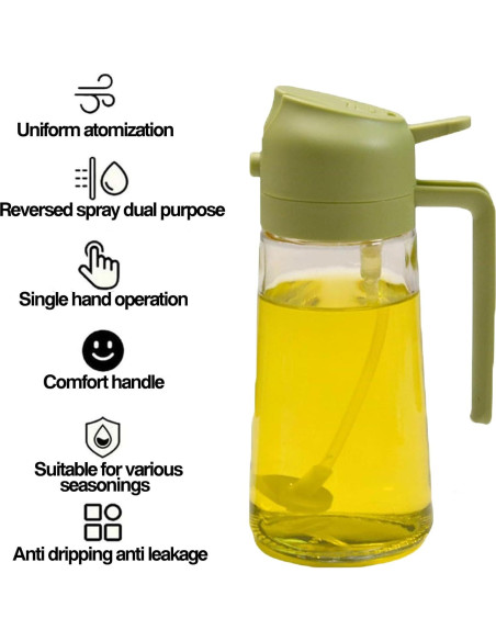 Dispensador de Aceite 2 en 1 Genérico 470ml Spray y Vertido Dispensador de Aceite 2 en 1 Genérico 470ml Spray y Vertido