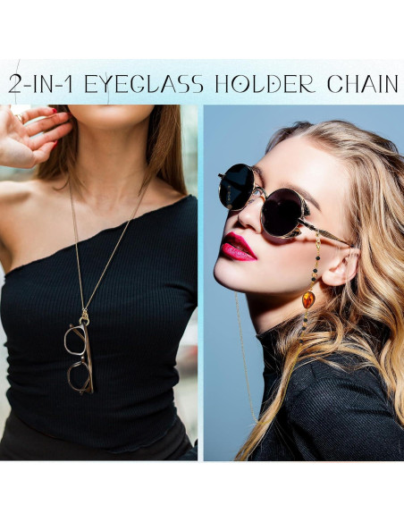 Geyoga Soporte de Gafas 2-en-1 Dorado 6 Pcs Collar Geyoga Soporte de Gafas 2-en-1 Dorado 6 Pcs Collar