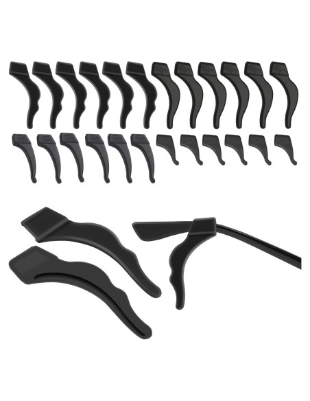 Soporte de oreja para gafas de silicona negra - 12 pares Soporte de oreja para gafas de silicona negra - 12 pares