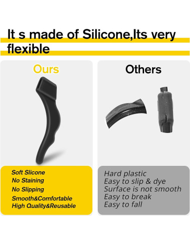 Soporte de oreja para gafas de silicona negra - 12 pares