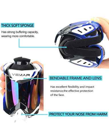 Gafas de Motocross Ubelly Azul Antivaho y Ajustables