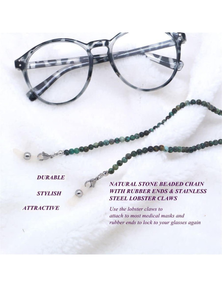 Cadena de Gafas KAI Top Turquesa 73 cm Moda y Sostenedor Cadena de Gafas KAI Top Turquesa 73 cm Moda y Sostenedor
