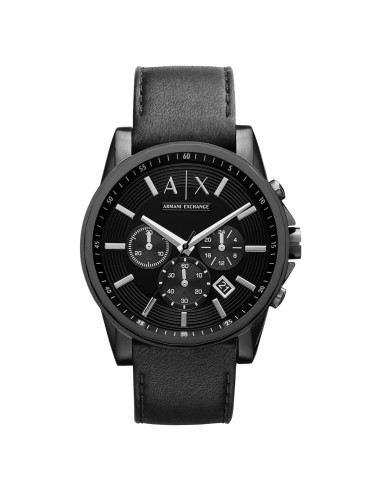 Reloj Cronógrafo AX Armani Exchange 45mm Correa Cuero Negro