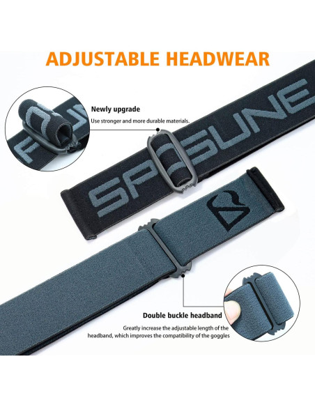 Gafas de esquí SPOSUNE con doble lente anti-vaho Gafas de esquí SPOSUNE con doble lente anti-vaho