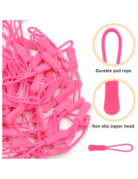 Tiradores de Cremallera Yosawa 50 Piezas Nylon Rosa Oscuro Tiradores de Cremallera Yosawa 50 Piezas Nylon Rosa Oscuro