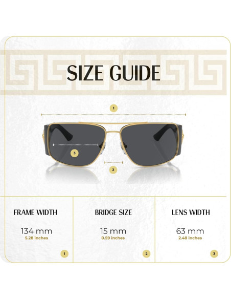 Gafas de sol Versace VE2163 unisex con kit de cuidado Gafas de sol Versace VE2163 unisex con kit de cuidado