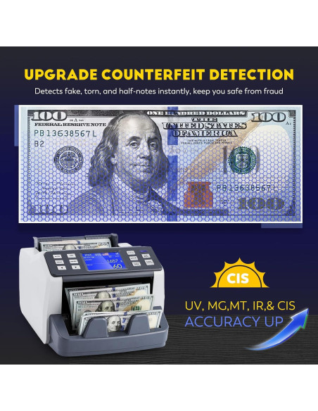 Contador de Dinero CGOLDENWALL CGO-85, Detección Falsificaciones, 1500 Billetes/min Contador de Dinero CGOLDENWALL CGO-85, Detección Falsificaciones, 1500 Billetes/min