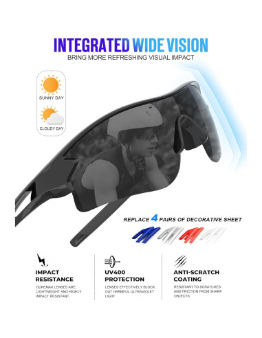 Gafas de sol polarizadas OUKEMAX para correr y ciclismo
