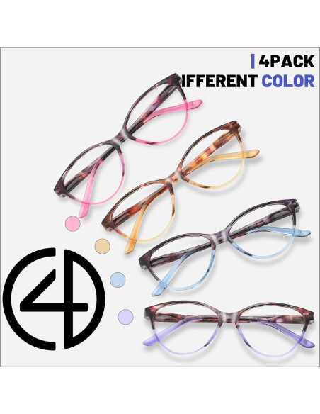 Gafas de Lectura Przene 4 Paquetes Anti Luz Azul 1.75x Gafas de Lectura Przene 4 Paquetes Anti Luz Azul 1.75x