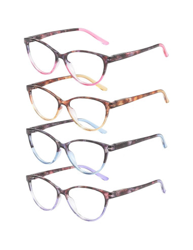 Gafas de Lectura Przene 4 Paquetes Anti Luz Azul 1.75x