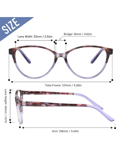Gafas de Lectura Przene 4 Paquetes Anti Luz Azul 1.75x