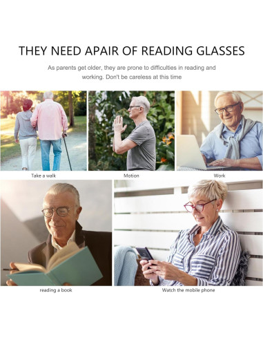 Gafas de Lectura Przene 4 Paquetes Anti Luz Azul 1.75x