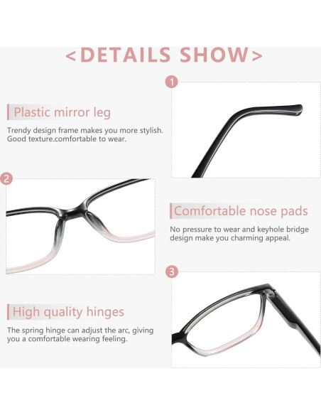 Gafas de Lectura Przene 4 Paquetes Anti Luz Azul 1.75x Gafas de Lectura Przene 4 Paquetes Anti Luz Azul 1.75x