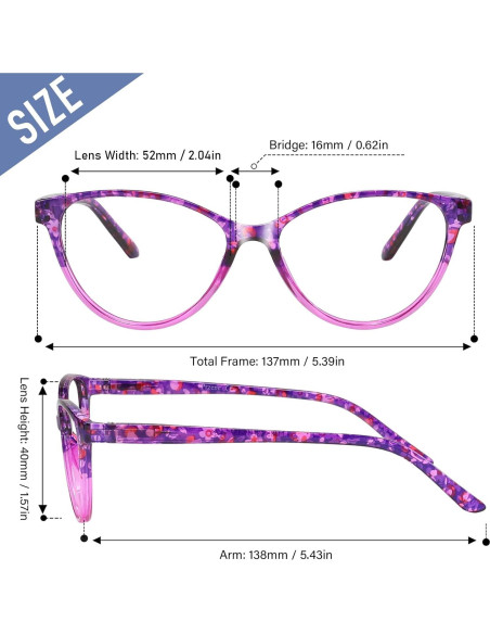 Gafas de Lectura Przene 4 Paquetes Anti Luz Azul 3.0x Gafas de Lectura Przene 4 Paquetes Anti Luz Azul 3.0x