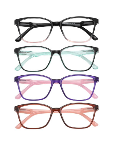 Gafas de Lectura Przene 4 Paquetes Anti Luz Azul Unisex