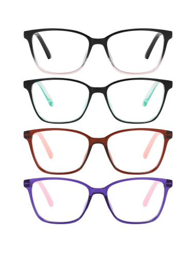 Gafas de Lectura Przene 4 Paquetes Anti Luz Azul Unisex