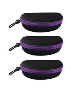 Paquete de 3 estuches EVA para gafas de sol morados