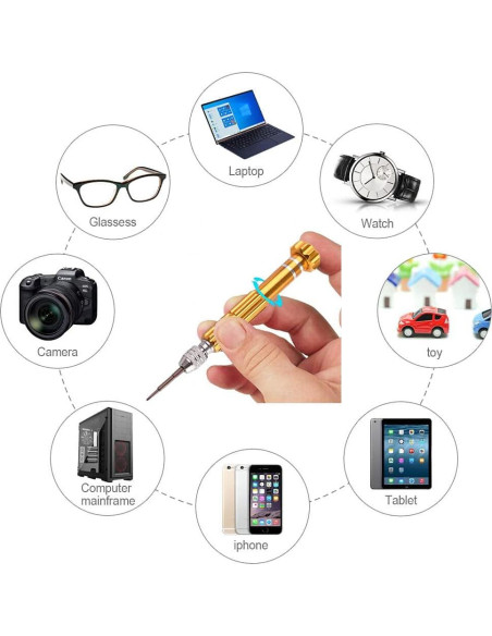 Destornillador Mini 5 en 1 ESINAM para Gafas y Electrónicos Destornillador Mini 5 en 1 ESINAM para Gafas y Electrónicos