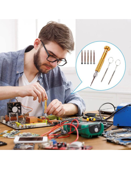 Destornillador Mini 5 en 1 ESINAM para Gafas y Electrónicos Destornillador Mini 5 en 1 ESINAM para Gafas y Electrónicos
