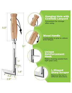 Desmalezadora de Grietas WORKPRO 30.48 cm Acero Inoxidable 2