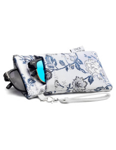 Estuche para Gafas Doble Cristal Microfibra Plata 180x90mm