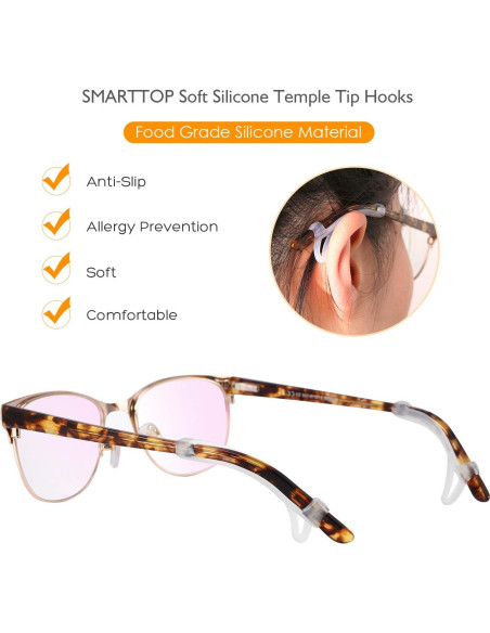 Mangas de agarre para gafas - Silicona antideslizante 6 pares Mangas de agarre para gafas - Silicona antideslizante 6 pares
