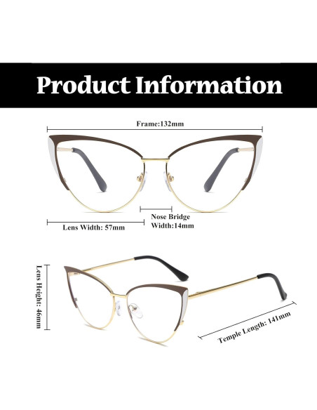 Gafas LJCZKA para Mujeres Anti Luz Azul Estilo Gato Gafas LJCZKA para Mujeres Anti Luz Azul Estilo Gato