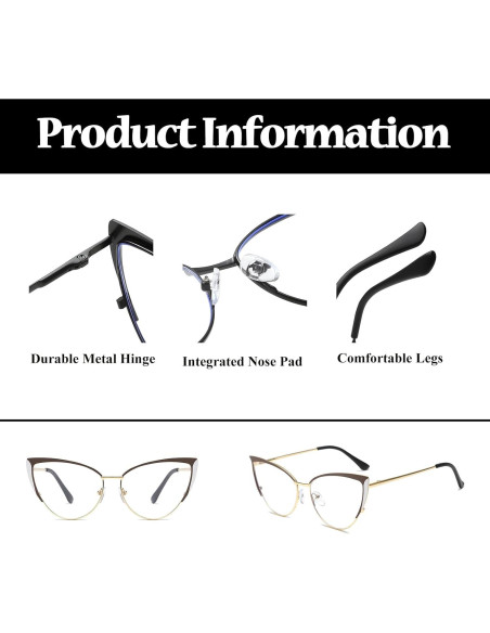 Gafas LJCZKA para Mujeres Anti Luz Azul Estilo Gato Gafas LJCZKA para Mujeres Anti Luz Azul Estilo Gato