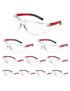 Paquete de 10 Gafas de Seguridad Transparentes ANSI Z87.1