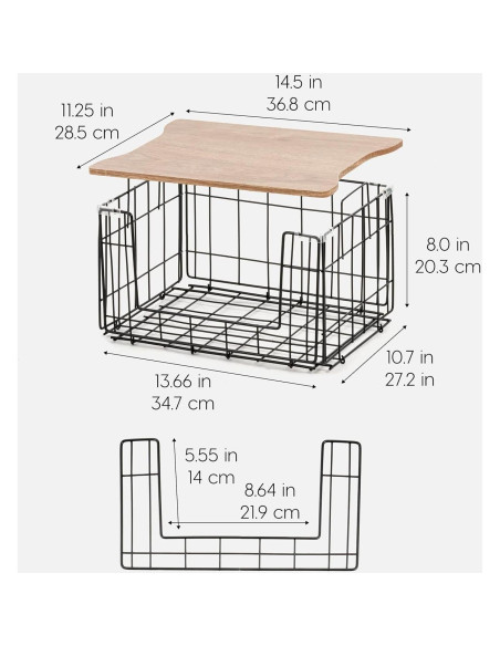 Cesta de Alambre IRIS USA con Tapa - Paquete de 2, 27.2x34.7x20.3 cm Cesta de Alambre IRIS USA con Tapa - Paquete de 2, 27.2x34.7x20.3 cm