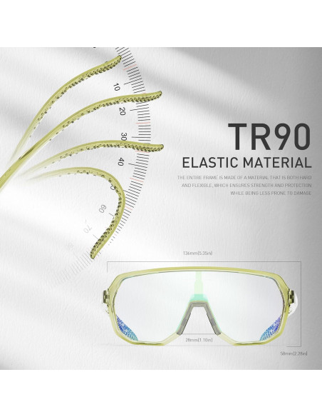 Gafas de Ciclismo KAPVOE Fotoquímicas UV400 Verde Amarillo Gafas de Ciclismo KAPVOE Fotoquímicas UV400 Verde Amarillo