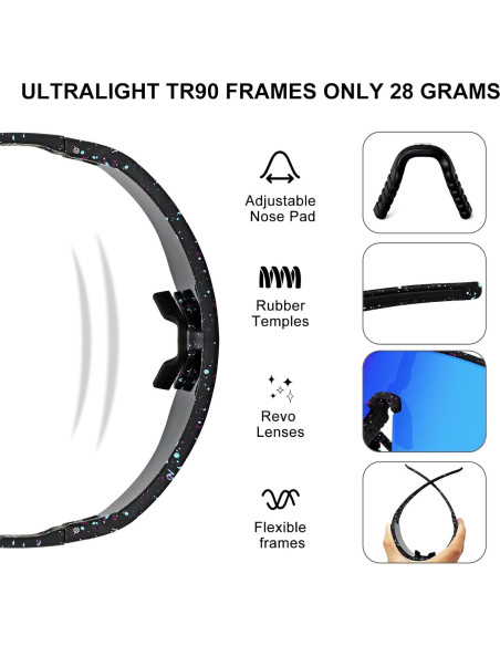 Gafas de Ciclismo SPOSUNE Polarizadas UV400 para Deportes Gafas de Ciclismo SPOSUNE Polarizadas UV400 para Deportes