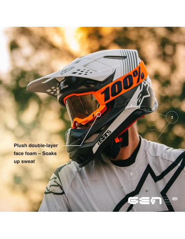 Gafas STRATA 2 100% - Motocross y Ciclismo - Lente Espejo