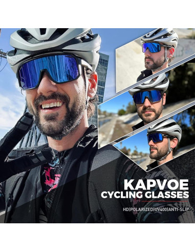 Gafas de Ciclismo KAPVOE K62 Polarizadas UV400 Verde